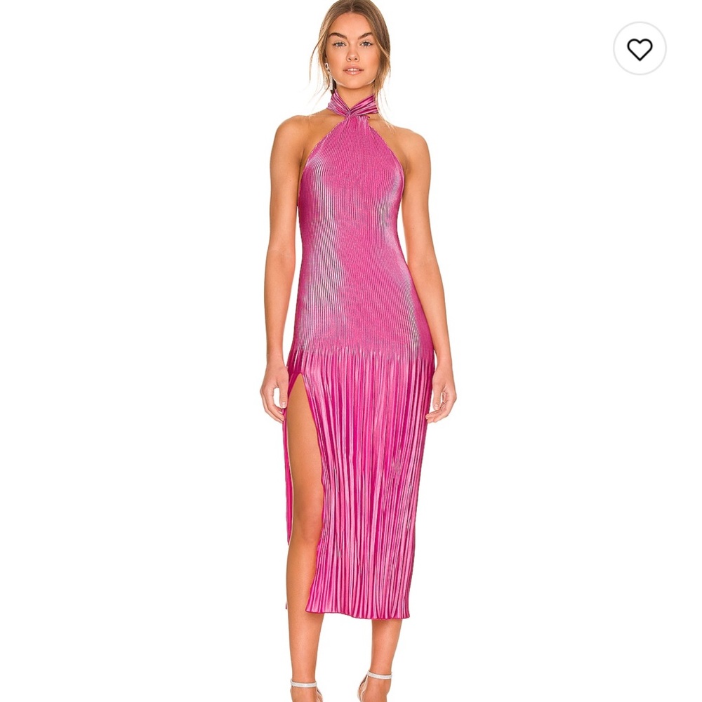 L’IDEE - Soire Klum Midi Dress in Hot Pink